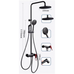 Shower Mixer - Arrow Bathroom 4 Function Shower mixer System Rainfall Shower Combo Black