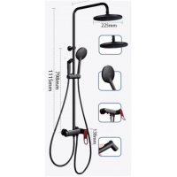 Shower Mixer - Arrow Bathroom 4 Function Shower mixer System Rainfall Shower Combo Black