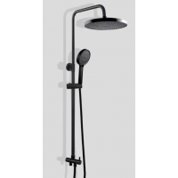 2 In 1 Shower Combination Dual Hose Rain Metal Head - Black