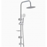 2 In 1 Shower Combination Dual Hose Rain Plastic Head - Chrome