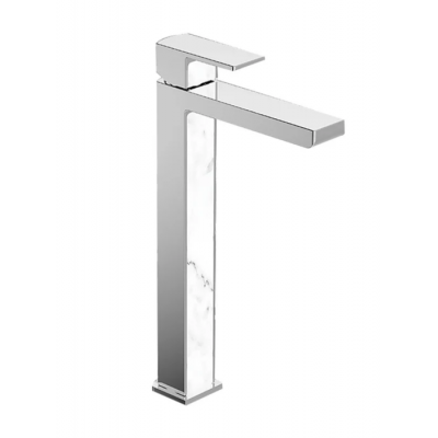 Basin Mixer -  Elements Vessel Mixer with White Marble Trim