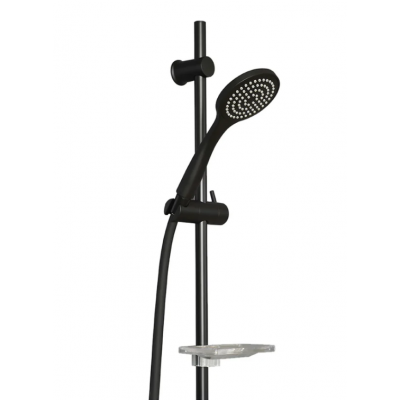 Shower Slide Round - Goccia Black Single Spray Handshower Set
