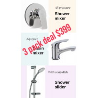 Shower mixer - Aquatica Cambridge 3 pack all square Basin ,Shower, Handshower All Pressure