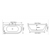 Freestanding Bath Tub Acrylic Back To Wall Curved 1700mm