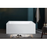 Freestanding Alcove Acrylic Bath Tub 3 Side Skirt 1500mm - Left Hand Drain