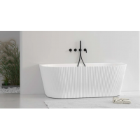 Freestanding Bath Tub Acrylic Back To Wall Curved 1700mm