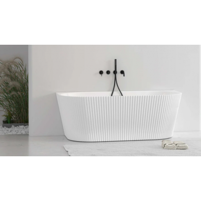 Freestanding Bath Tub Acrylic Back To Wall Curved 1700mm