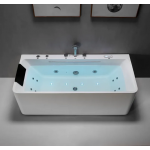 Freestanding Whirlpool Tubs White Back To Wall Acrylic Massage Spa Bath