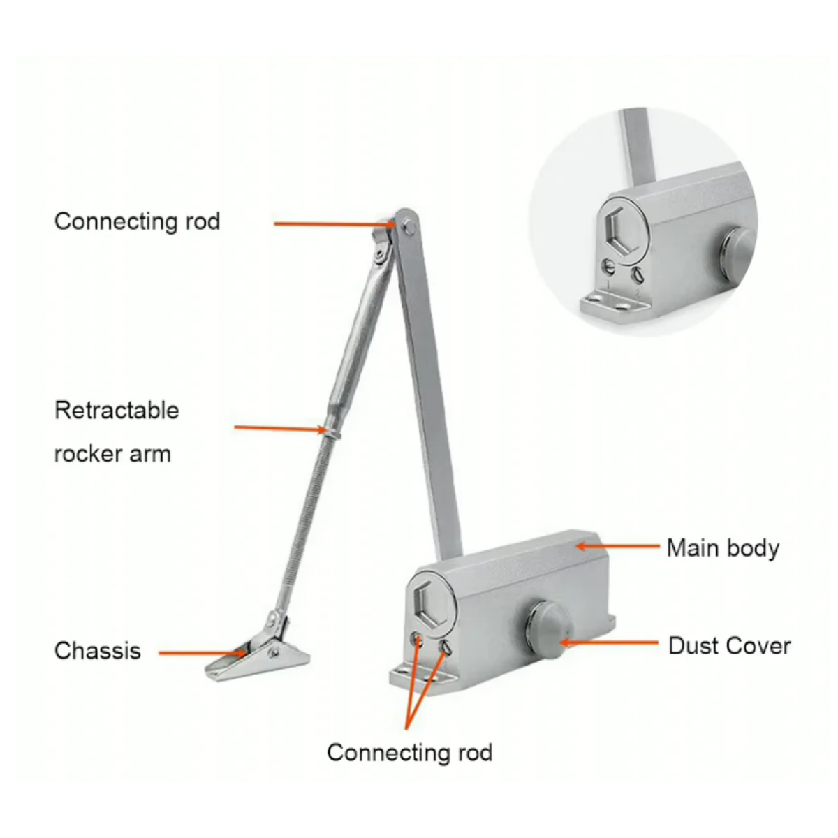 Automatic Spring Stopper Automatic Door Closer Spring Hydraulic Buffer Door Stopper Adjustable ...
