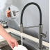Kitchen Sink Mixer - Carved Spring Neck Pull Out Kitchen Sink Mixer Tap Brass 4 Colors