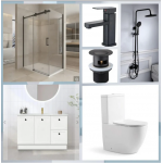 Bathroom Combo Jess 900mm Black Wall Hung Vanity - Plywood 100% Water Proof
