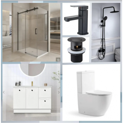 Bathroom Combo Jess 900mm Black Wall Hung Vanity - Plywood 100% Water Proof