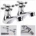Basin Mixer -  Solid Brass Traditional Double Basin Taps