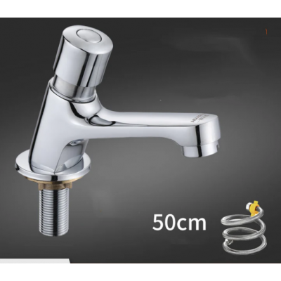 Basin Mixer -  Brass Self Closing Time Delay Push Button Basin Faucet