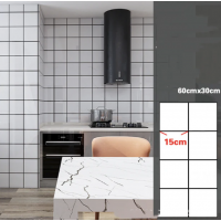 PVC Square pattern wall tiles sticker -30x60 cm 10 Pcs
