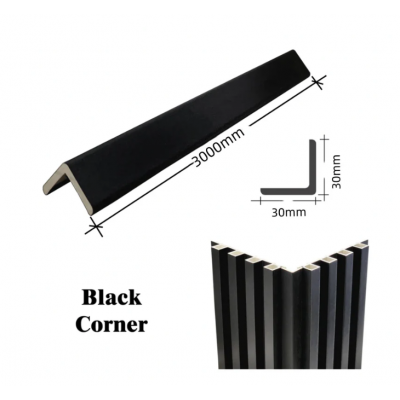 Fluted Panels WPC  L-SHAPE CORNERS - Black