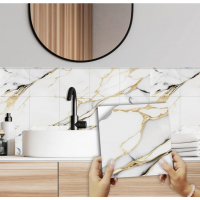 PVC Golden Grey Wall tiles sticker 30x30 cm 10 Pcs