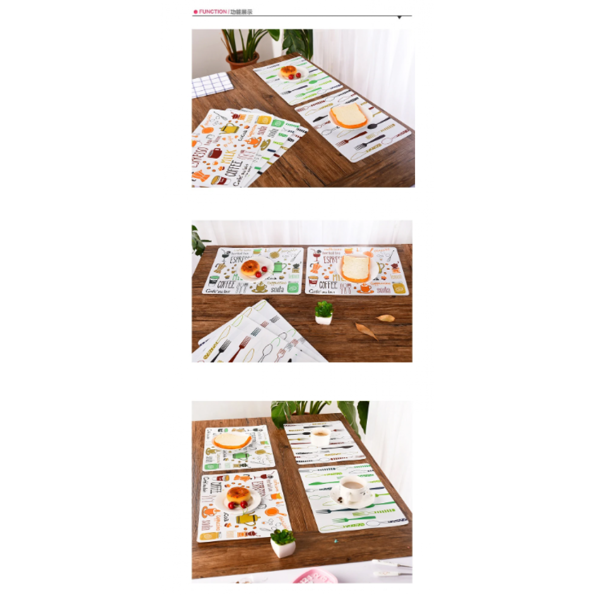 4PCS Placemats PVC Table Mat Dining Table Disc Pads