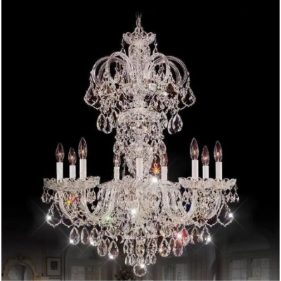 Clear Chandelier Living Room Crystal Ceiling Lamp LED