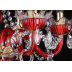 Clear Chandelier Living Room Crystal Ceiling Lamp LED 6 lights RED