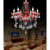 Clear Chandelier Living Room Crystal Ceiling Lamp LED 6 lights RED