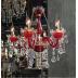Clear Chandelier Living Room Crystal Ceiling Lamp LED 6 lights RED