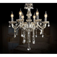 Clear Chandelier Living Room Crystal Ceiling Lamp LED 6 lights