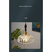Modern French Minimalist Glass Flower Shape 1-Light Pendant Light