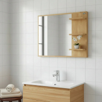 Bathroom Mirror with Built-In Shelving 800x600mm