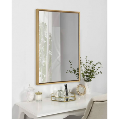 Bathroom Mirror for Wall with Golden Metal Frame 600X800mm