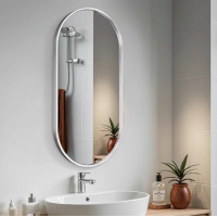 Bathroom Mirror for Wall With Silver Frame 400X800