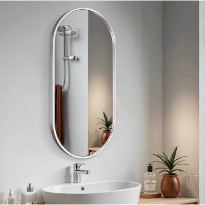 Bathroom Mirror for Wall With Silver Frame 400X800