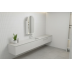 Bathroom Mirror Frameless Arch LED Shaving Cabinet Matte White 90cm x 60cm