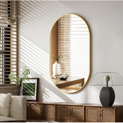 Bathroom Mirror for Wall With Gold Frame 400X800mm