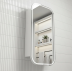 Bathroom Mirror Frameless LED Shaving Cabinet Matte White 90cm x 60cm