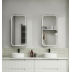 Bathroom Mirror Frameless LED Shaving Cabinet Matte White 90cm x 60cm