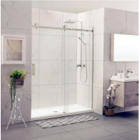 Shower Glass - Rock Series Sliding Door RCM1200 Brushed Nickel Frame