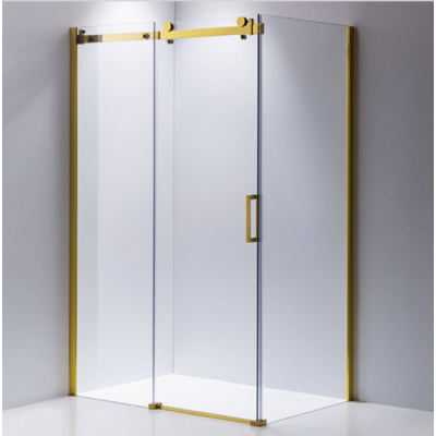 Shower Glass - Rock Series 2 Sides Frameless Glass RCM1170x870 Golden Frame