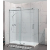 Shower Glass - Rock Series 2 Sides Frameless Glass RCM1170x770 Brushed Nickel Frame