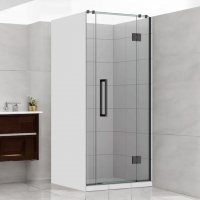 Shower Glass - Stream Series Swing Door 970mm Gunmetal Grey Frame