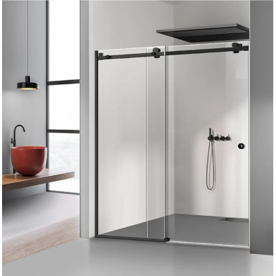 Shower Glass - Rock Series Sliding Door (1370x2100mm) Black