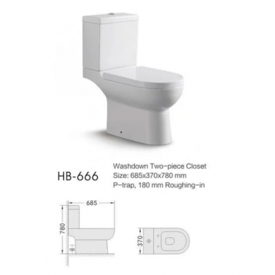 Toilet Gazia - Two Piece HB-666