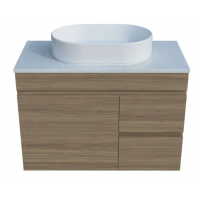 Vanity - Heron Series Plywood N700 in Wooden Color With Quartz Stone Counter Top Set - 100% Water Proof