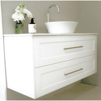 Vanity  - Jess Series White Shaker Style Vanity with Stone Top 1200