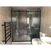 Shower Glass - Rock Series Sliding Door (1150-1170x2100mm) - Black