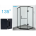 Shower Door Hinges, 135 Degree, Glass to Glass - Black