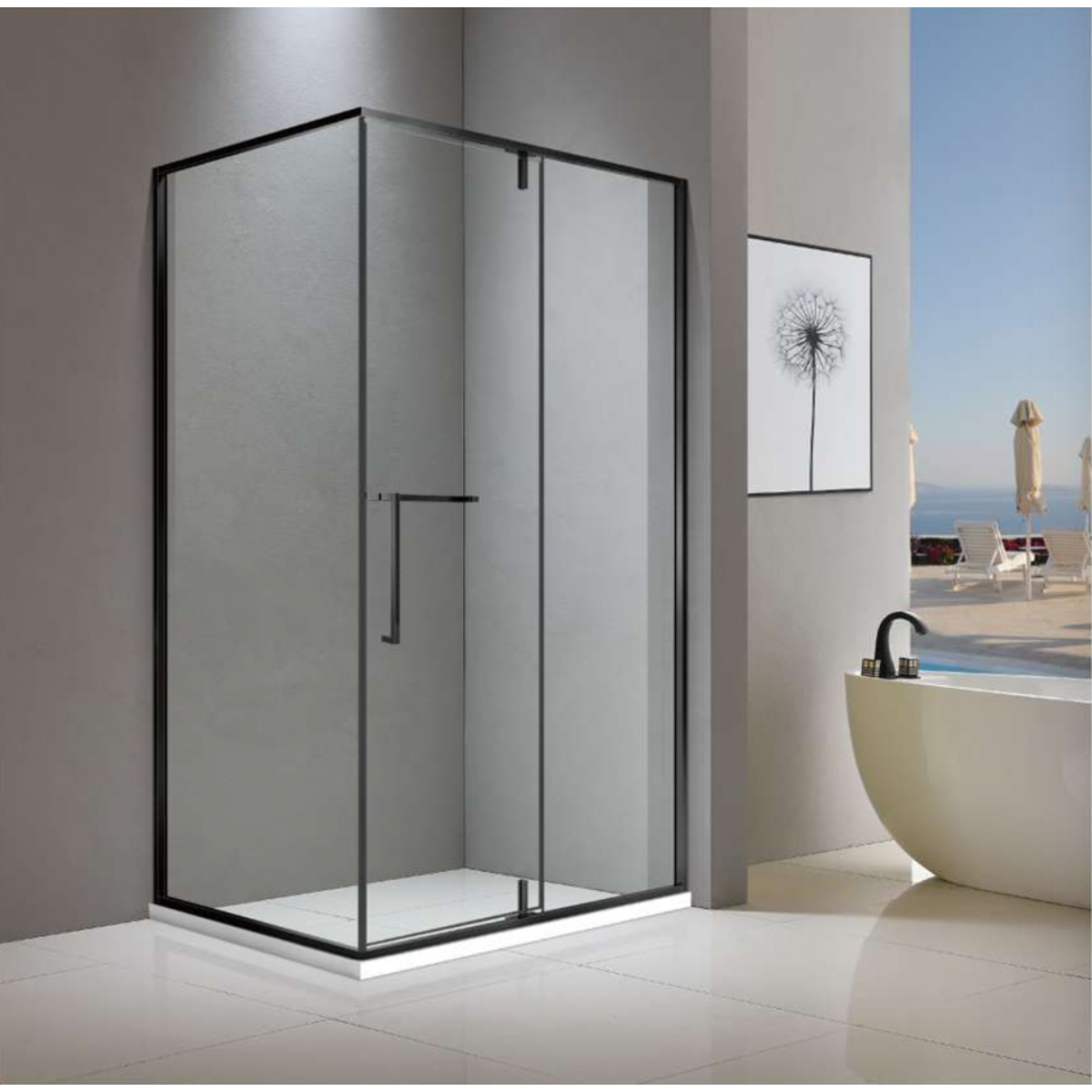 Aluminum frame I Matt Black I 304 Stainless Steel bars I 8mm Glass