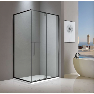 Shower Glass - Cape Series 2 Sides (1000x1000x1900mm) - Matt black