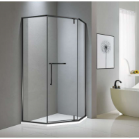 Shower Glass - Bay Series 2 Sides (900x900x1900mm) - Matt Black