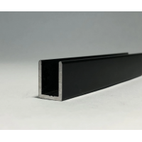 Aluminium U-Channel for 10mm Glass Shower Screens - Black